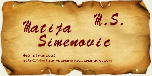 Matija Simenović vizit kartica